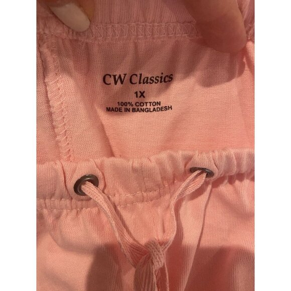 CW Classic elastic  waist drawstring pockets cropped knit sweatpants  size 1XL - Picture 6 of 6